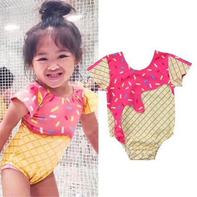 

Newborn Kid Baby Girls Ice Cream Swimwear Swimsuit Bikini Bathing Suit Costume