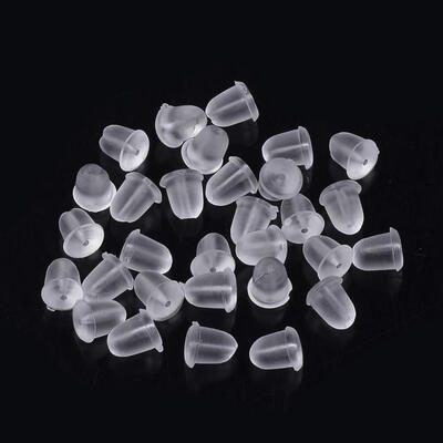 

Plastic Earring Ear Nuts Earrings Backs Clear 4x4mm Hole 05mm