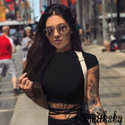 

Fashion Women Summer Crop T-Shirt Tops Short Sleeve Tee Shirt Top Blouses -L