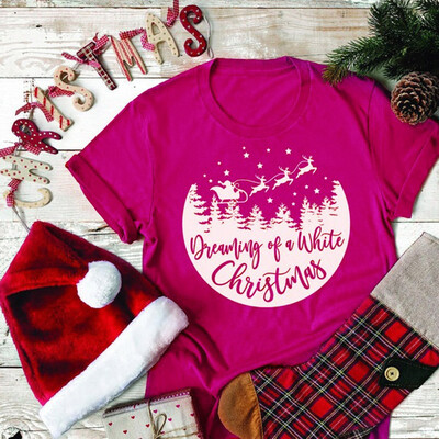 

Tailored Womens Christmas Letter Printed Short Sleeve T-Shirt Tops Blouse