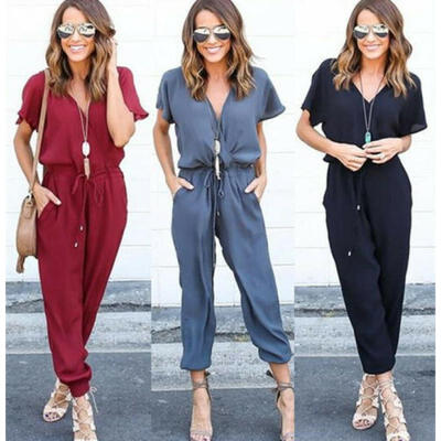

Womens Summer V Neck Spaghetti Strap Jumpsuit Evening Party Playsuit Clubwear US