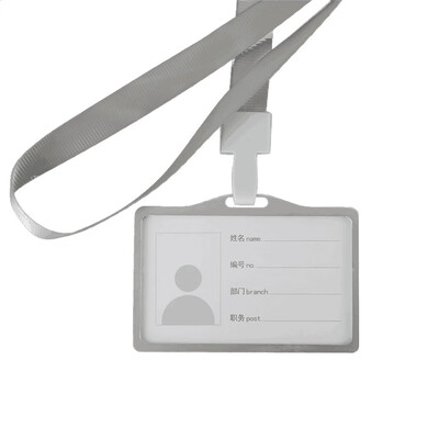 

Toponeto Aluminum Vertical ID Card Badge Holder Business Work Bus Card Case Cover Lanyard
