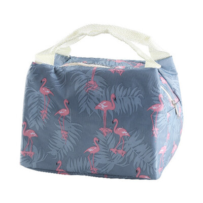 

guangxichuangshengxinfu Small Insulated Lunch Box Bags Insulated Cold Canvas Stripe Picnic Carry Case Thermal Portable Lunch Bag