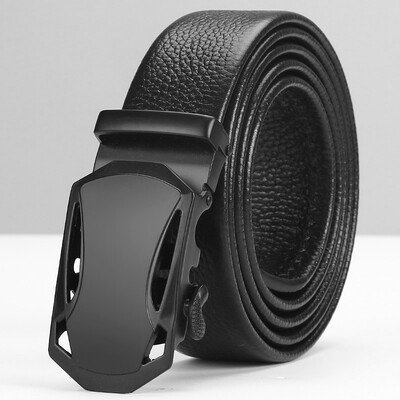

Men Belt Male Genuine Leather Strap Belts For Men Top Quality Automatic Buckle black Belts Men Real leather cowskin ff luxury