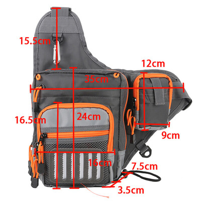 

Splash Water Resistant Fishing Bag Multi Function Waist Bag Pack Sling Bag
