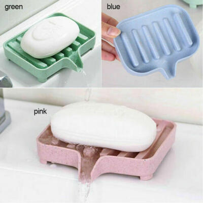 

New Flexible Bathroom Soap Dish Storage Holder Rack Soapbox Tray Drain