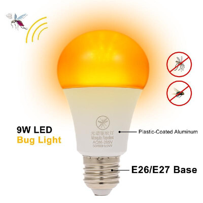 

Yellow LED Bug Light Bulb No Blue Light Outdoor E2627 15W Mosquito Repellent Light Bulb No UV 570-590nm Wavelength Night Light fo