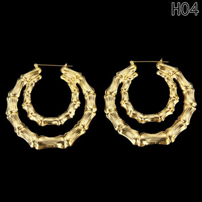 

Luxury Gold Rock Hip-Hop Style Big Hollow Earrings Hoop Circle Women Jewelry