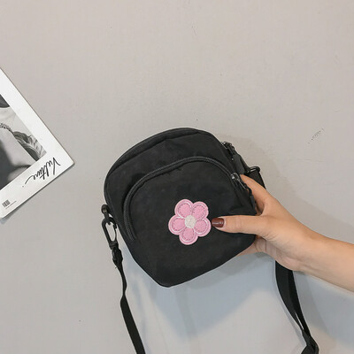 

On the new small bag canvas bag womens shoulder bag slant bag college students summer small fresh ancient sense girl ins