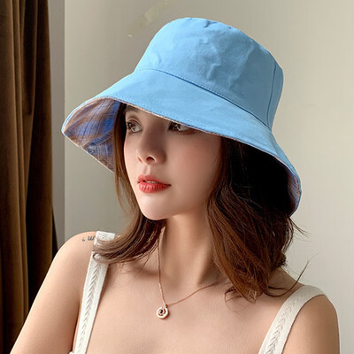 

Fashion Women Wide Brim Cotton Double Side Sun Hat Summer Outdoor Holiday Accessory Bucket Hat Fisherman Cap
