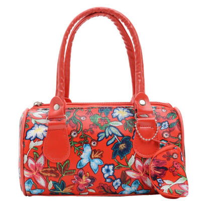 

Floral Print Shoulder Handbags Women Top-handle Bags PU Leather Small Totes