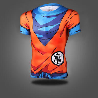 

Dragon Ball Z Series 3D Printing Slim Tight Short Sleeve T-Shirt Mens Tee Tops For Sports