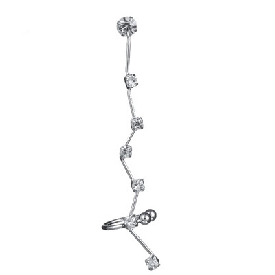 

Necessaries 2019 New Women Elegant Jewelry Chic Silver Diamond Ear Clip Branch Shaped Earrings