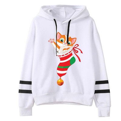 

Tailored Women Christmas Print Hooded Long Sleeves Sweatshirt Hooded Pullover Tops Shirt