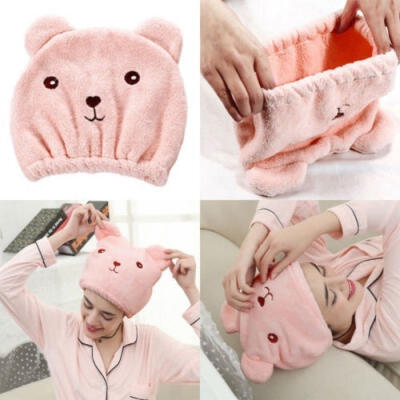 

Bear Dry Hair Cap Bathing Cap Towel Fast Drying Long Velvet U Hair Dry Hat Towel