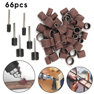 

60pcs 120 Grit Sanding Band Sleeves And 6 Drum Mandrels For Rotary Tool New