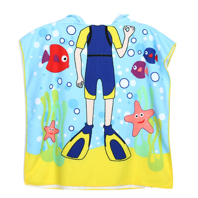 

Frogman Children Beach Towel Cartoon Hooded Boys Girl Baby Bath Towel