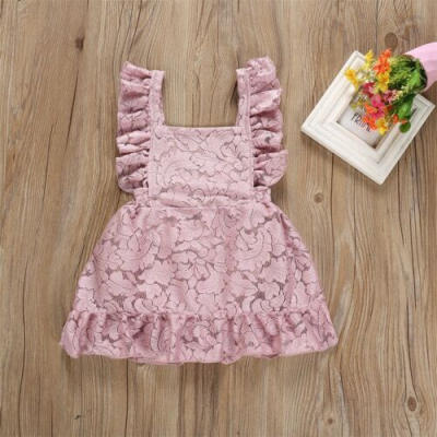 

US Girls Lovely Dress Baby Infant Floral Party Lace Wedding Dresses Princess