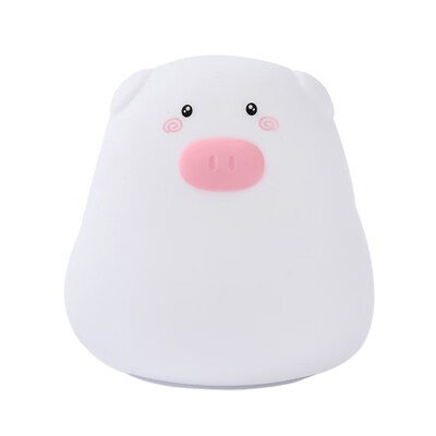 

7 Colors Pig LED USB Children Animal Night Light Silicone Soft Cartoon Baby Nursery Lamp Breathing LED Night Light