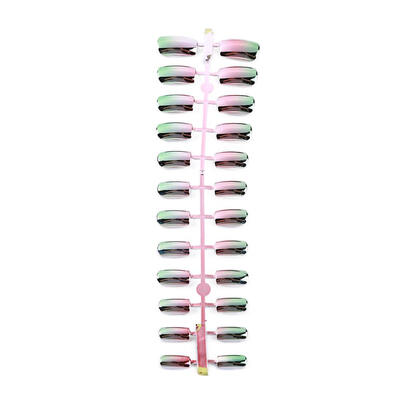 

24pcs 6 Colors Fake Nails ABS Artificial Flat Head Full Short Tips