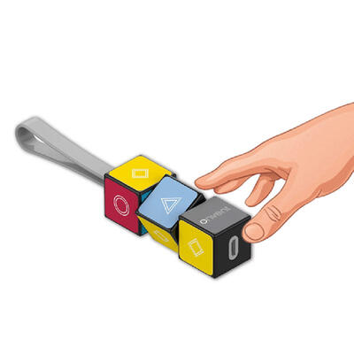 

Portable Magic Cube Keychain USB Data Cable Fast Charging For IPhone