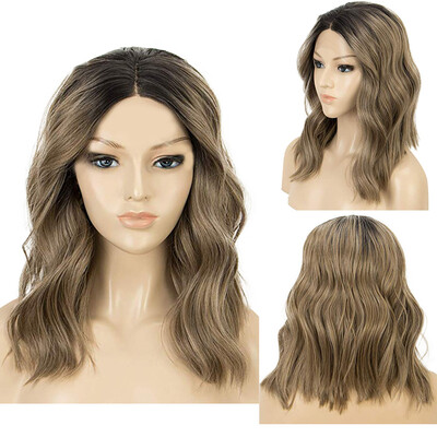 

〖Follure〗Sexy Gradient Short Wavy Curly Party Synthetic Wig Wave Fashion Mix Colors Wigs