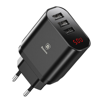

〖Follure〗LED Display 3 USB Charger Baseus Mobile Phone USB Charger Fast Charging Wall