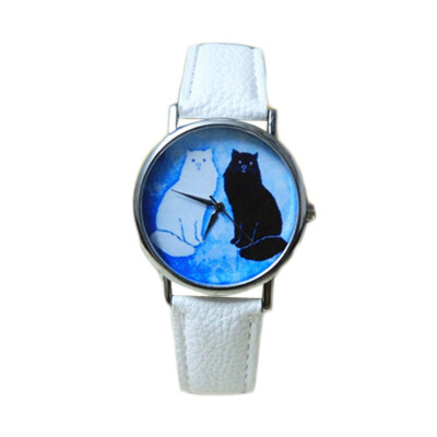 

Watch Women Quartz Clock Women Brand Fashion Print Cat Pattern Charm Dress Wristwatch Womens Relogio Feminino High Quality &Ff