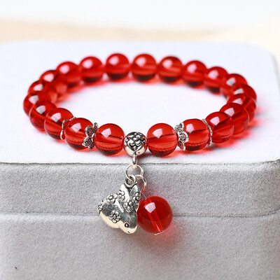 

Garnet red crystal bracelet female fashion bracelet jewelry