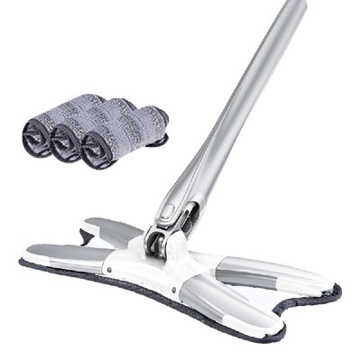 

Household Fashionable X-type Steel Pole Floor Mop Quick Sweep Cleaning Tool Manual Extrusion Detachable Microfiber Pad