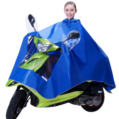 

Bailiang increase thickening single raincoat electric motorcycle poncho big hat men&women adult outdoor riding battery car raincoat poncho red