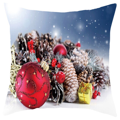 

〖Follure〗Merry Christmas Short Plush Pillowcase Sofa Pad Set Home Decoration 18x18 Inch