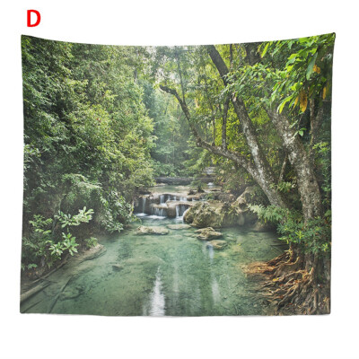 

Toponeto Misty Forest Tapestry Wall Hanging Nature Landscape Tapestry Sunshine Through Tree Tapestries For Bedroom Living Room