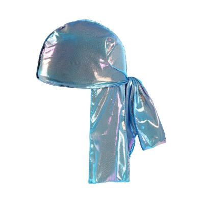 

Hip Hop Kids 2 Layer Pirate Headscarf Long Tail Bandanas Laser Headwrap Cap