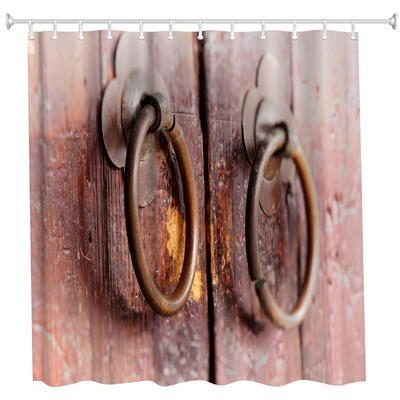 

Copper Ring Door Polyester Shower Curtain Bathroom Curtain High Definition 3D Printing Water-Proof
