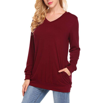 

Starmoon Womens Long Sleeve Tunic Tops Casual Sweatshirts V Neck Pullover Blouse