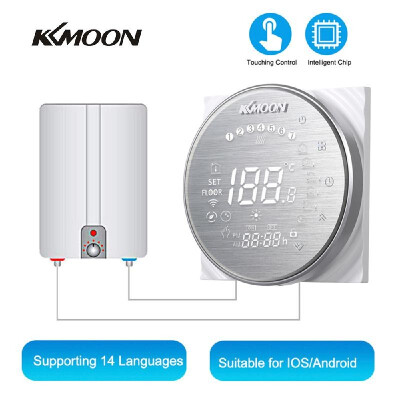 

KKmoon Digital WaterGas Boiler Heating Thermostat with WiFi Connection & Voice Control Energy Saving AC 95-240V 5A Touchscreen LC