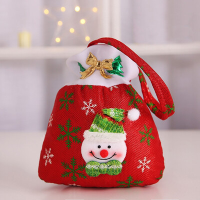 

Tailored Christmas Red Cartoon Old Man Snowman Candy Tote Child Gift Bag