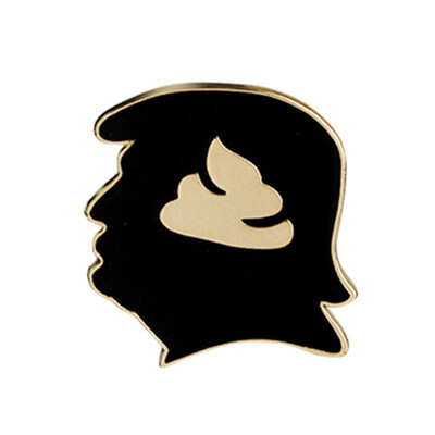 

Donald Trump President Stool Head Portrait Silhouette Badge Button Pin Brooch