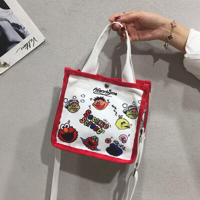 

Cloth bag handbag female 2019 new casual wild cartoon bag Korean version of the broadband canvas shoulder Messenger bag tide
