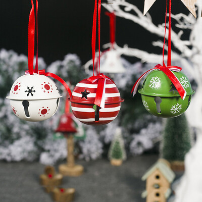 

Siaonvr Danish Painted Iron Christmas Bells Hanging Christmas Tree Pendant 3 Pcs