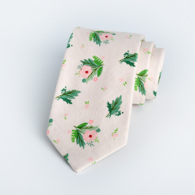 

Mens Korean version of the casual narrow cotton tie printing 7 cm 2019 summer new tie custom manufacturers spot