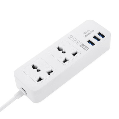 

US Standard USB Power Socket Porous Strip Household Safe Power Supply Yellow