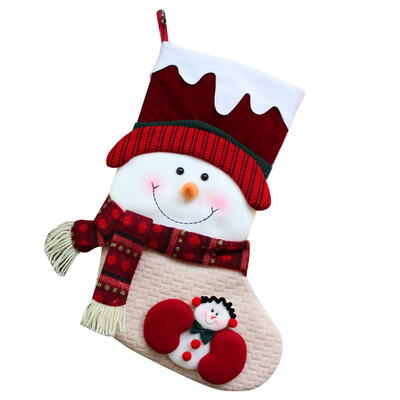 

Household Decoration Christmas Stockings Cute Candy Gift Bag Portable Snowman Santa Claus Decoration Christmas Decoration
