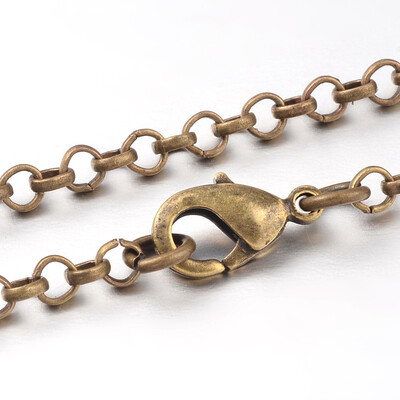 

Iron Cross Chain Rolo Chain Necklace Makings Antique Bronze 1799"