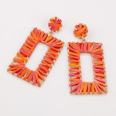 

Flashbuy Boho Lafite Earrings for Women Square Bohemian Statement Drop Earrings Beach Jewelry Handmade Fashion Female Pendientes
