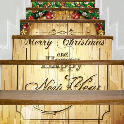 

Tailored Christmas 3D Simulation stair stickers Waterproof Wall Stickers DIY Home Decor