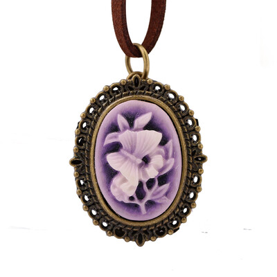 

Palace Restoring Ancient Ways Purple Flower Pocket Watch