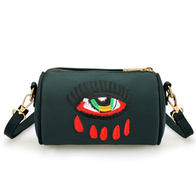 

Recreational Cylinder Bag Personality Fashion Baituan Inclined Bag Embroidery Small Round Bag Portable Mini Cloth Bag