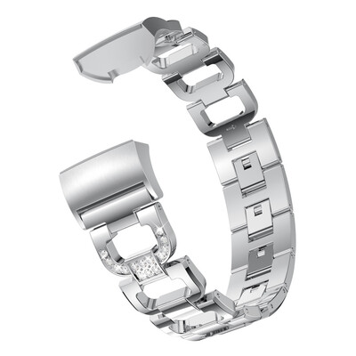 

〖Follure〗D Word Metal Bracelets Replacement Adjustable Straps Crystal For Fitbit Charge 3